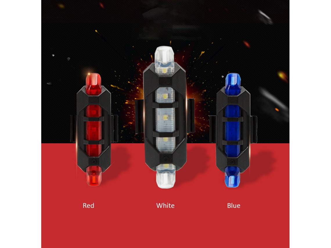 Luz Traseira Mali USB recarregável com 4 modos e design impermeável