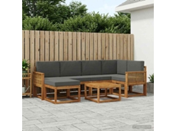 Vidaxl Conjunto De Sofás Para Exterior 7 Unid. Natural E Antracite