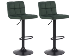 Conjunto de 2 bancos de bar Feni em veludo verde CLP