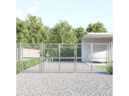 Vidaxl Portão De Jardim Em Tela Metálica Cor Prata 400 X 125 Cm Em Aço Galvanizado.