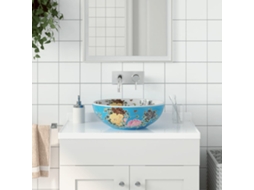 Vidaxl Lavatório De Bancada Redondo Φ41x14 Cm Cerâmica Multicor