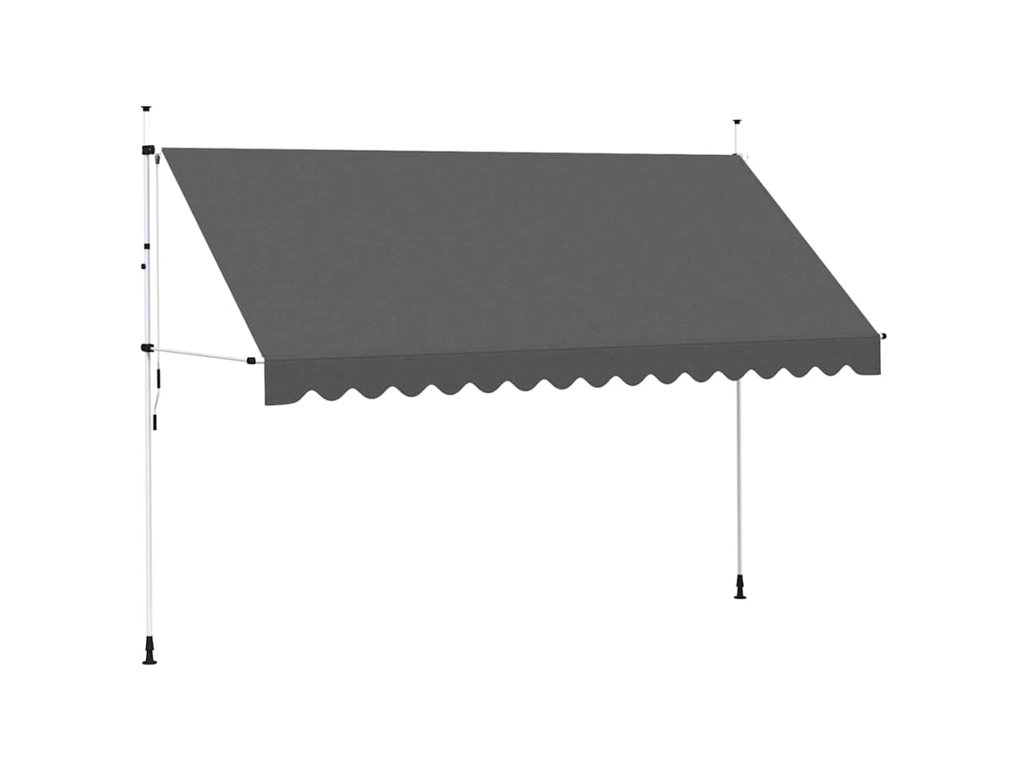 Vidaxl Toldo Retrátil Manual 400 Cm Antracite