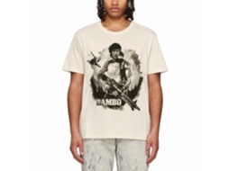 Rockinstone Rambo Movie Watercolor Solid Natural Adult T-shirt Size:m