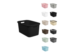 Jardin202 - Cesta Para La Colada 25 X 53 X 36 Cm - Cesto Ropa Sucia – Cesta Rectangular Con Asas Diseño Mimbre Negra |  (negra)