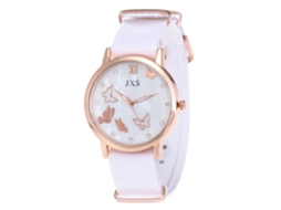 Relógio de Pulso Feminino Simples com Pulseira de Náilon e Movimento de Quartzo (branco)