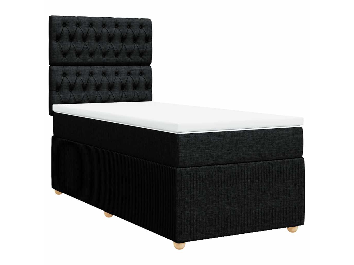 Cama com Molas/colchão 80x200 Cm Tecido Preto MAISON EXCLUSIVE