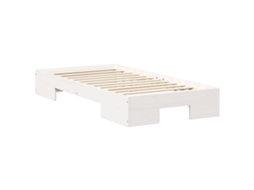 Conjunto 1 Estrutura De Cama Vidaxl Branco Madeira De Pinho Maciça (100 X 200 Cm)