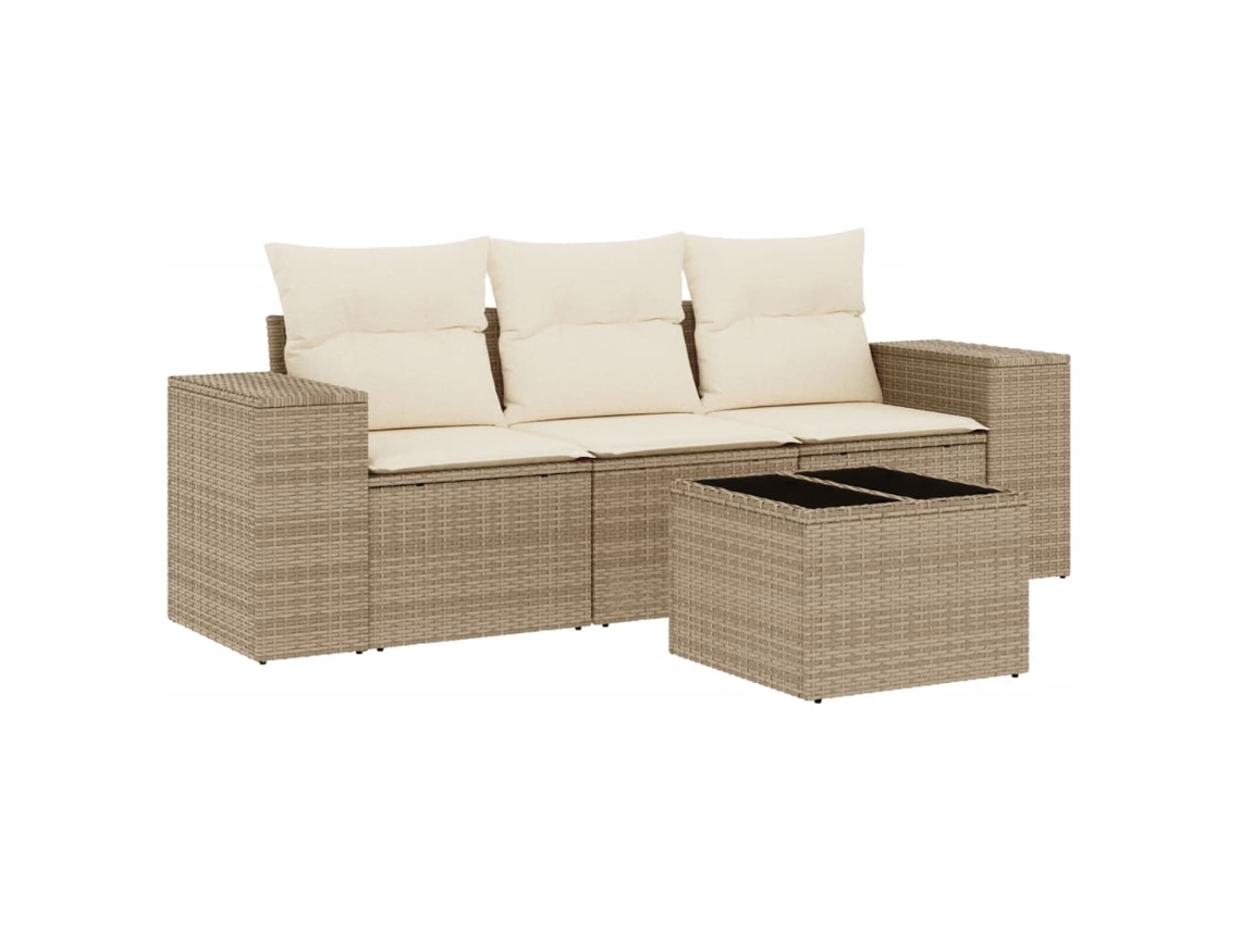 Garden Sofa Set, Garden Sofa Sets Vidaxl Bege Rattan / Vime (n/a)
