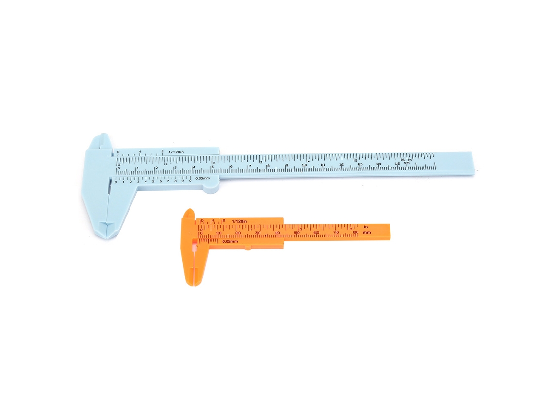 Paquímetro Vernier Mini de Plástico com Escala Dupla 80mm/150mm - Azul