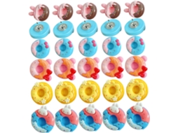 Conjunto de 30 Tachinhas Decorativas em Formato de Rosquinha, Artesanato em Resina, Ideais para Fixar Notas e Papéis