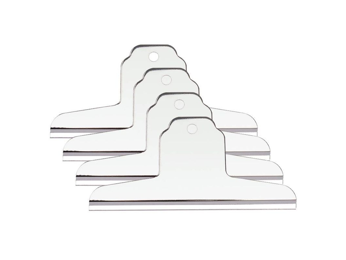 2026 4 Clips Grandes Extra, Clips de Papel de Acero Inoxidable Plateado, Suministros de Oficina Y Escuela