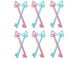 Conjunto De 12 Canetas Fofas Em Formato Chave, Feitas Abs, Com Escrita