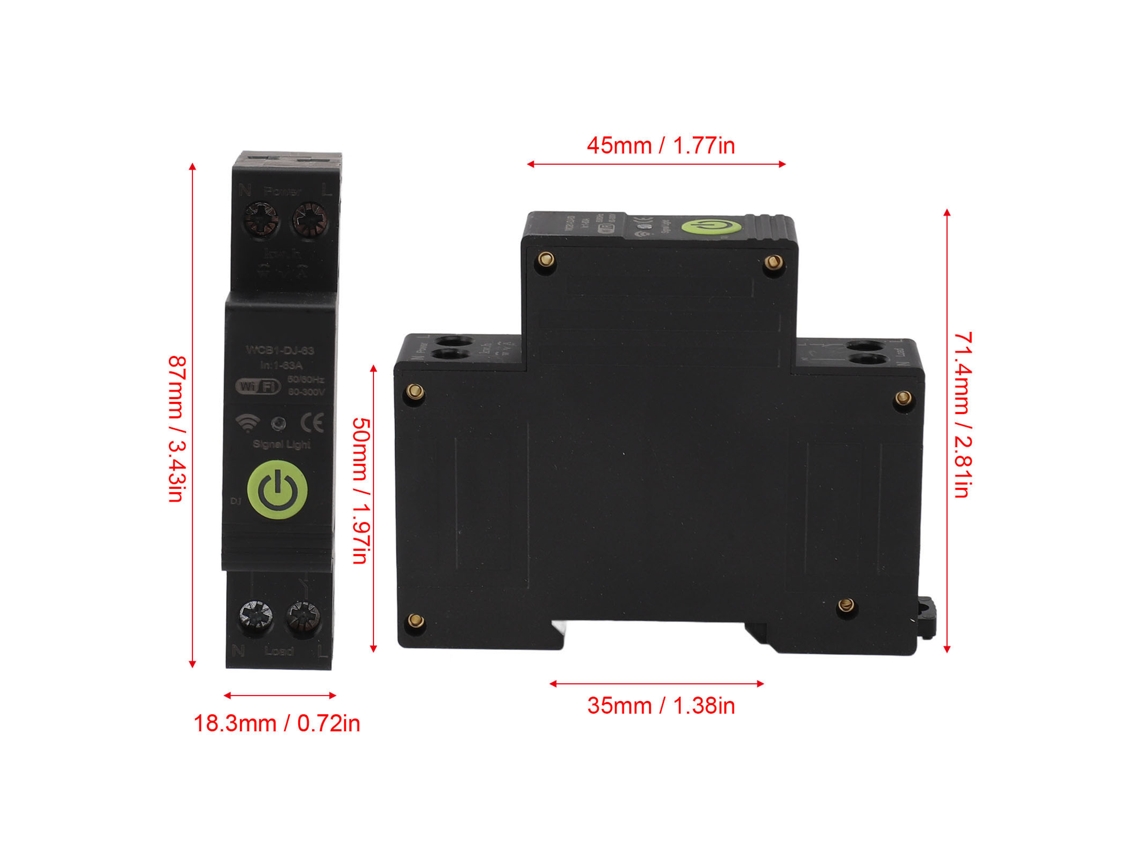 Laxiscreed Interruptor Wifi Inteligente Com Temporizador Para Instalação Em Trilho Din