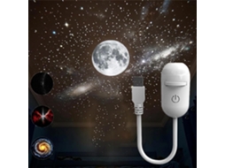 Projetor Galáxia 2em 1com Luz Noturna, Ajustável em 360°, Alimentado por USB, com Vários Filmes para Projeção, Projetor