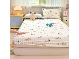 Capa de Colchão, Lençol de Baixo Estampado em Algodão Puro, Ideal para Quarto Infantil. Listras 90x200cm PANOONA