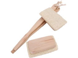 Conjunto De 2 Escovas Banho Para As Costas Com Cabo Longo, Escova De Bucha Esfoliante Para As Costas Com Cabo Madeira