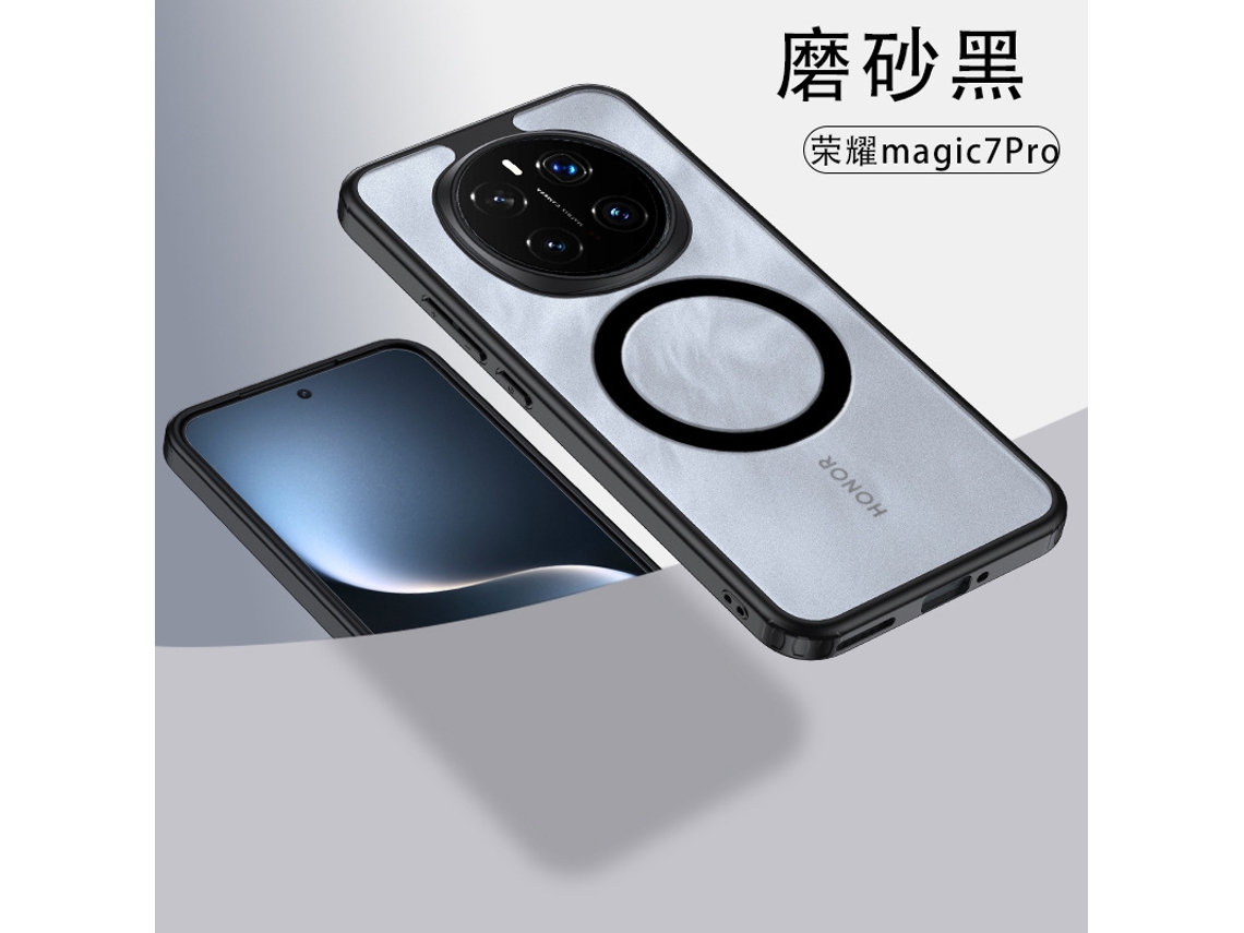 Capa Transparente Magnética Para Celular Com Proteção Total E Airbag Contra Impactos.preto Fosco ímã Forte, Honor X60 Pro