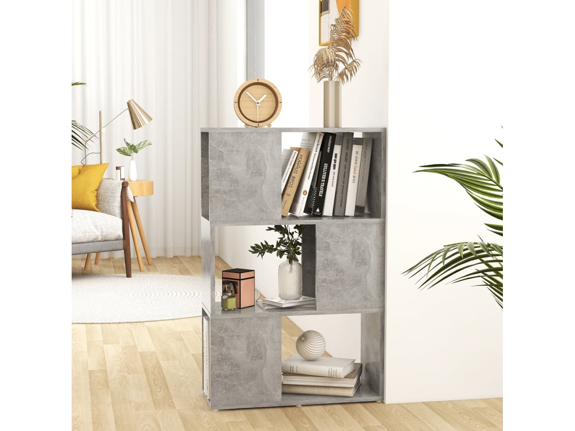 Vidaxl Estante/divisória 60x24x94 Cm Contraplacado Cinzento-cimento