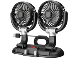 Ventilador Portátil Potente Com Duas Cabeças, Usb, Silencioso, 3