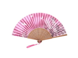 Adorno Borboletas Leque Papel Mão Japonesa Vintage Vermelho Rosa