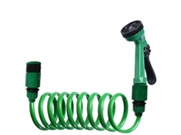 Mangueira Espiral De Jardim De 7,5 M Com Pistola De Pulverização Multimodo, Autorretrátil E Resistente A Dobras, Ideal Para Jardim, Varanda E Limpeza.