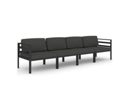 Conjunto de 4 Lounge Jardim com Almofadões em Alumínio Antracite MAISON EXCLUSIVE