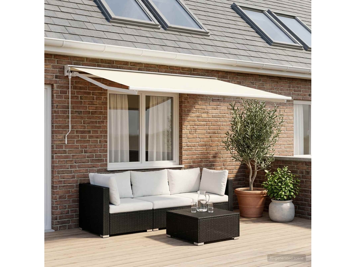 Vidaxl Tecido De Substituição Para Toldo Creme 400 × 300 Cm Poliéster