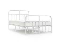 Estrutura de Cama com Cabeceira e Pés Metal Branco MAISON EXCLUSIVE 120x200 cm