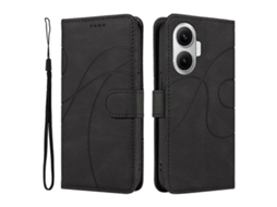 Capa Tipo Carteira De Couro Com Suporte E Design De Linhas Curvas, Preta, Para Xiaomi Poco F7 5g / Xiaomi Redmi Turbo 4 Pro 5g