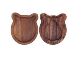 Caixa para Palhetas em Madeira de Sapele com Desenho de Urso, Acessórios para Instrumentos, Estojo de Armazenamento e Proteção AQUAFORGE