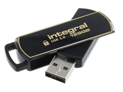 Integral 128Gb Secure 360 Encrypted Usb 3.0 Unidade de Memória Usb Usb Type-A 3.2 Gen 1 3.1 Gen 1 Preto Dourado