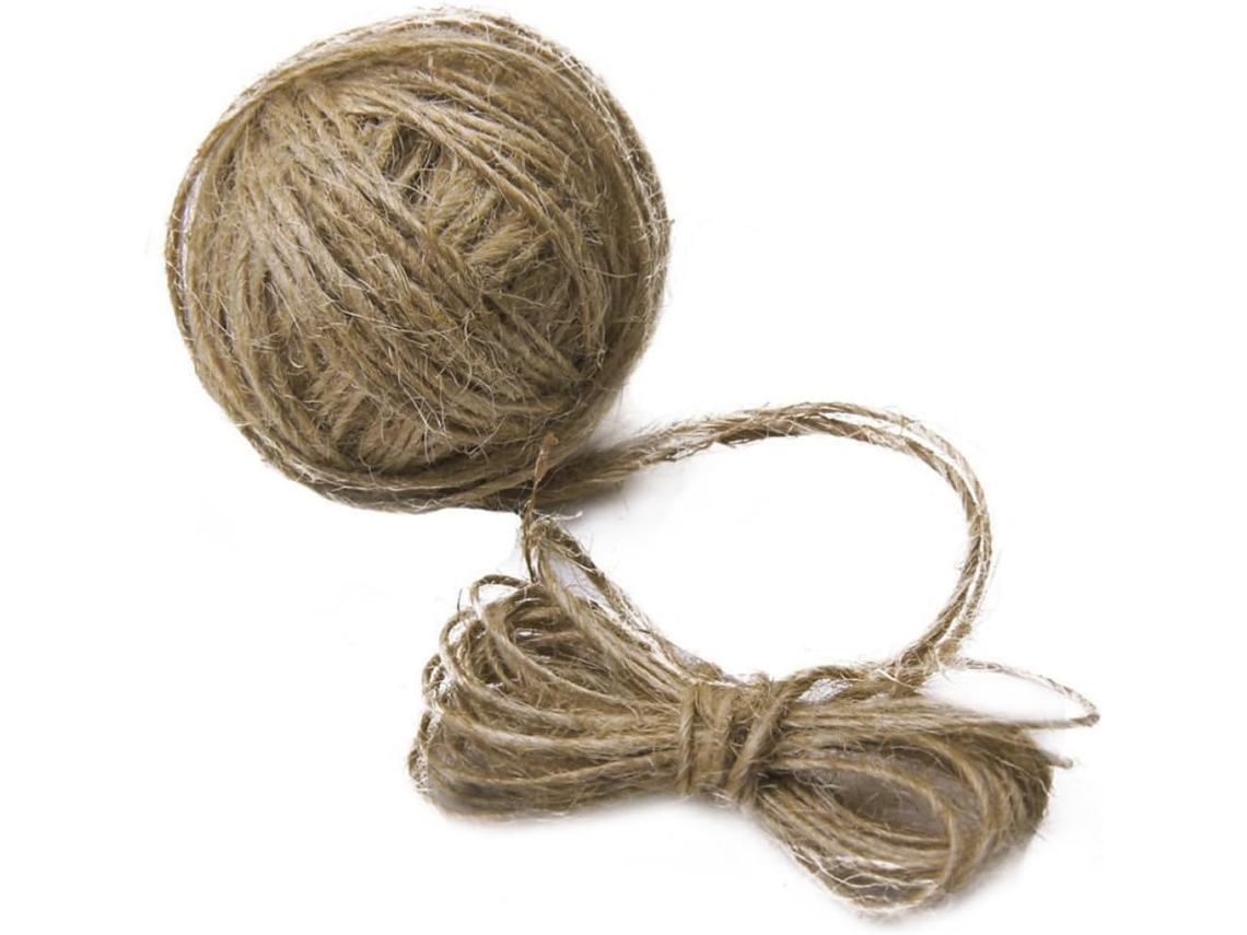 Corda De Sisal Natural De 30 M X 2 Fios, Juta Natural De 1 Mm