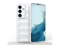 Capa Halinuia Para Samsung Galaxy S24 5g Magic Shield Tpu Flanela Branca (proteção Integral, Interior Em Flanela)