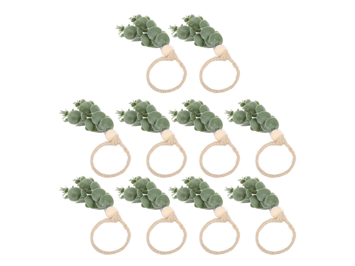 Mali 10 Anéis Toalha Mesa Folha Verde Conta Madeira Rustica Casinha Boneca