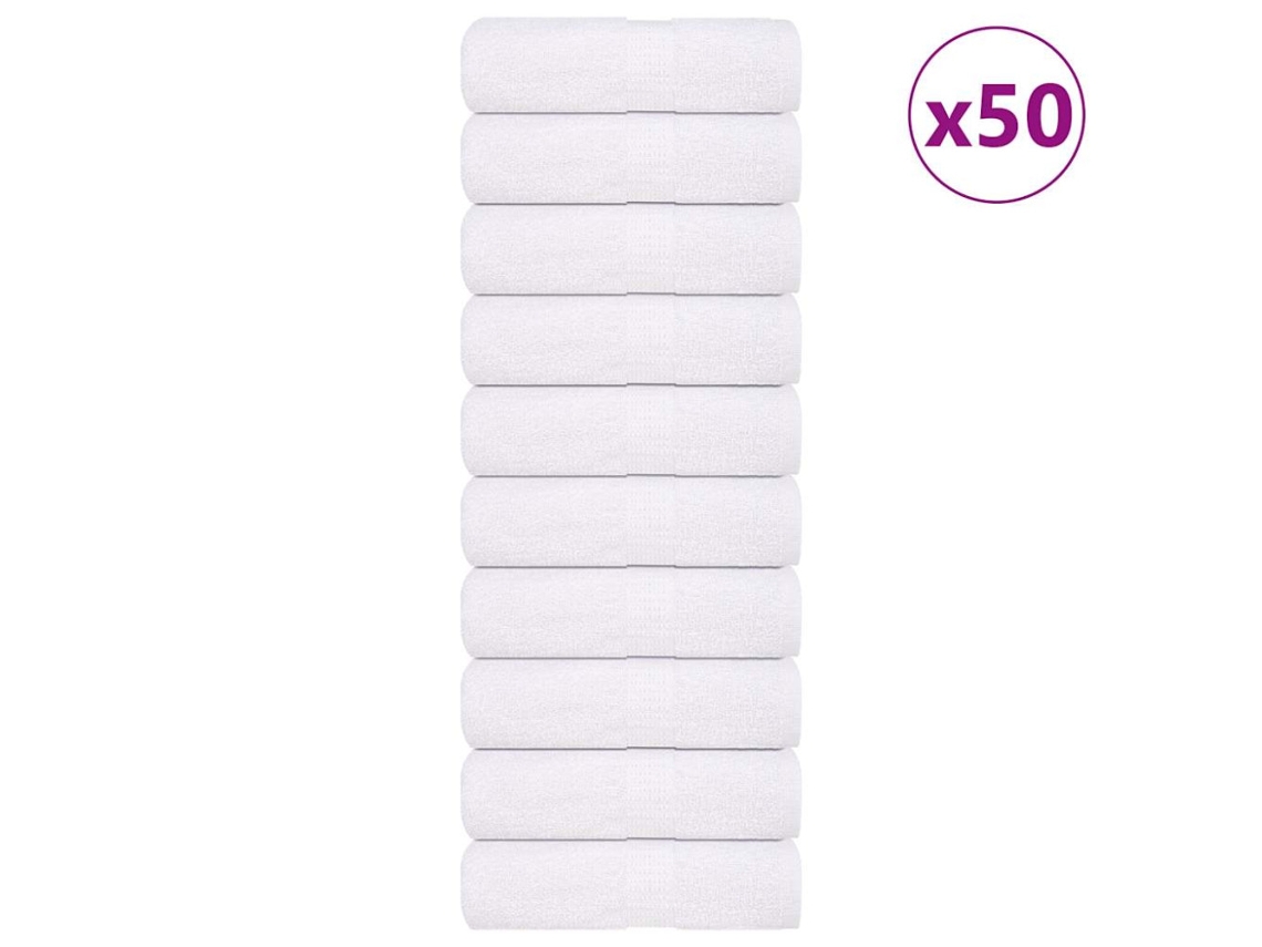 Toalhas de Banho Frogn, 50 Unidades, Brancas, 30x30 Cm, 360 G/m BRILVIBERA