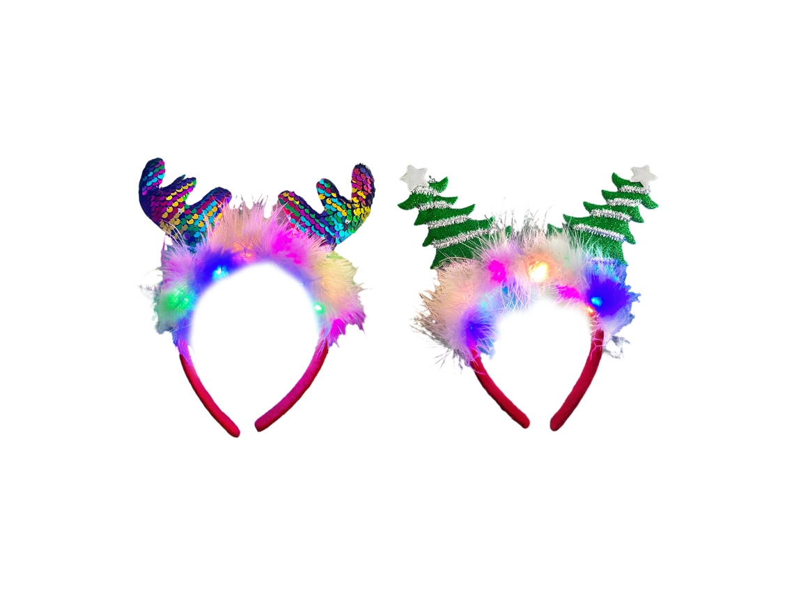 Tiaras de Natal Led Chapeuzinho de Rena Luminosa para Festivais NEVEANCE