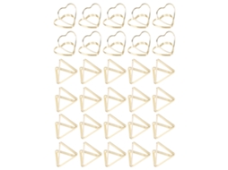 30 Clip De Papel Cute Triangular Corazón Metal Durable Antirroto Para Colegio, Oficina Y Hogar
