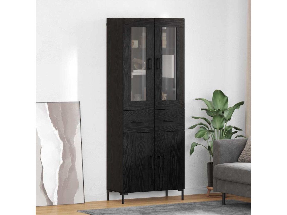 Vidaxl Buffê 2 Unid. Carvalho Preto 69,5 X 34 X 180 Cm