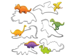 Molde De Biscoito Em Formato Dinossauro, Aço Inoxidável, Conjunto 6 Peças, Ferramenta Cozimento