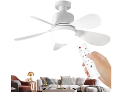Ventilador De Teto Com Controle Remoto, Ventilador De Teto Silencioso Com Luz | Iluminação Inteligen Gokoco