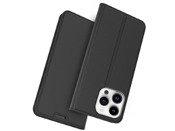 Capa Para Iphone 13 Pro Pele Sintética Magnética Com Porta-cartões Preto