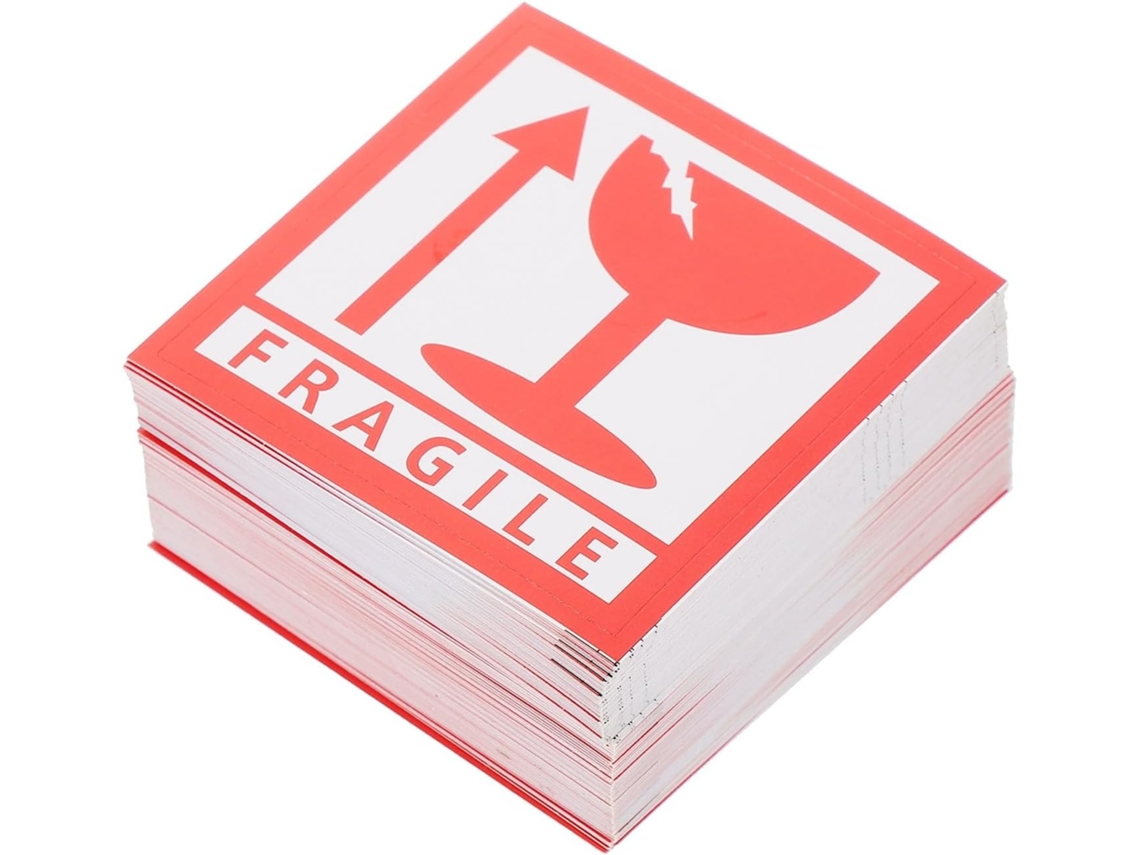 Pacote com 1000 Etiquetas Autoadesivas de Cobre "frágil", Unidades, Aviso Fragilidade para Embalagens, Envio e