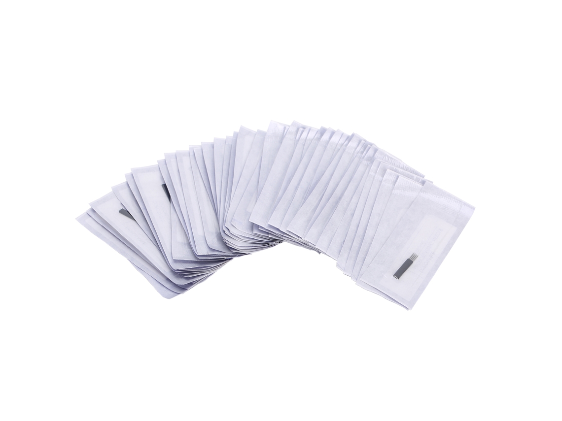 50pcs Agulhas De Microblading Para Tatuagem De Sobrancelha 0.35mm Aço Inoxidável 4 Linhas 3r