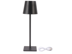 Lâmpada de Mesa Sem Fio Recarregável Led Toque Luz Noturna Minimalista para Acampamento Café Restaurante Preta