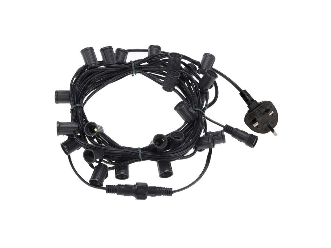 2026 luces de Cadena Exterior 25 Pies 25 Bombillas G40 E12 175w Ip44 5 Repuestos Plug Uk Blanco Cálido para Jardín Fiestas Navidad