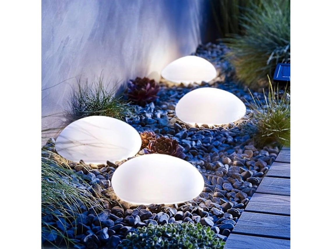 Conjunto De 4 Luminárias Solares Decorativas, Cor Branca Frio, Para Jardim, Pátio, Varanda, Caminhos E Paisagismo Exterior