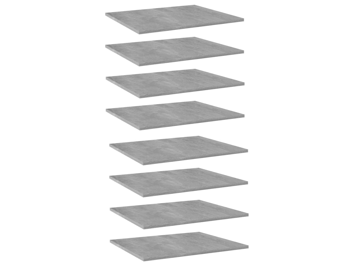 Vidaxl Prateleiras Para Estante 8 Pcs 60x50x1,5cm Contraplacado Cinza