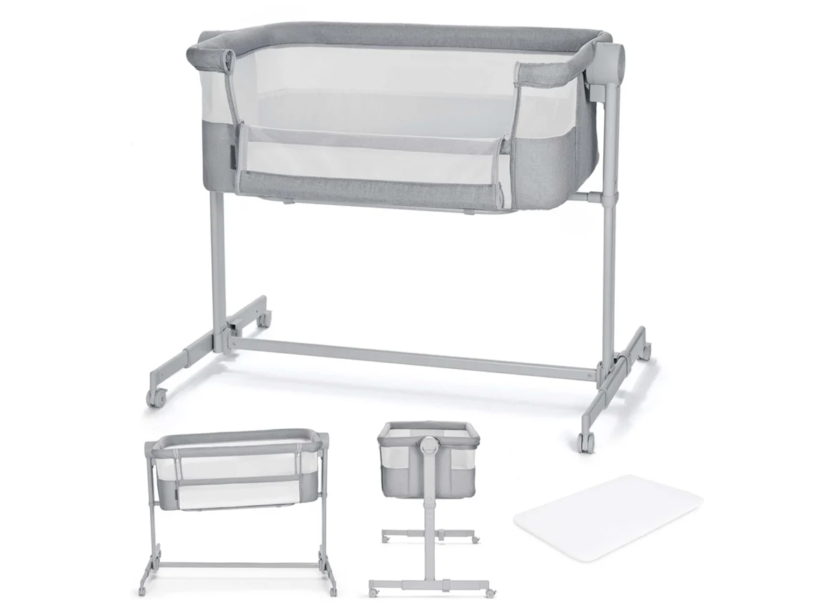 Berço Co-Sleeping KINDERKRAFT Neste Up 2 (84,5/98x50,5/51-60,5x68-79 cm - 2 em 1 - Cinzento Claro)