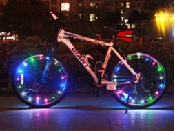 Pacote Com 1 Luz Led Para Roda De Bicicleta Em Sete Cores Que Fica Mais Brilhante E Visível De Todos Os Ângulos Para O Máximo