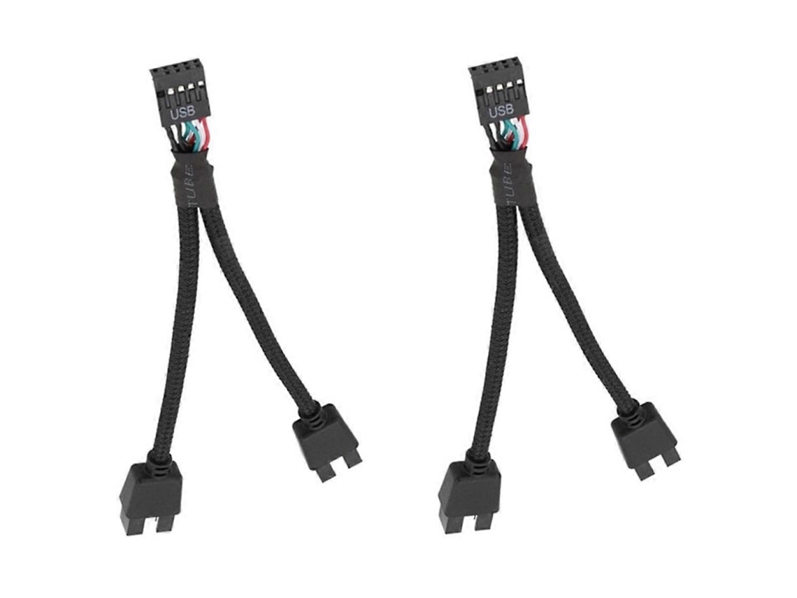 Cabo Extensor Em Y De 9 Pinos Usb 2.0 Para Placa Mãe De Computador Com Áudio Hd. Aquaforge (2 Unidades)